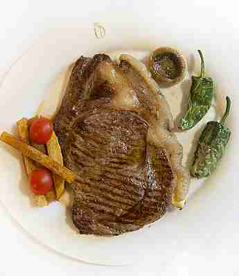 GRILLED SAYAGO T-BONE STEAK ACCOMPANIED WITH SIDE DISH