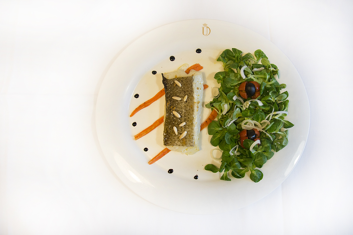 Roasted cod loin border-style